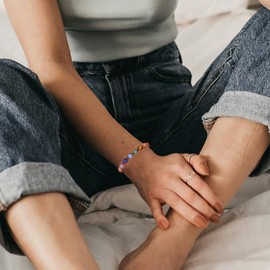 JSDDE Chakra Bracelet Healing Stones Bracelet Gemstone Bead Bracelet Braided Boho Bracelet Yoga Meditation Energy Therapy Jewellery for Men and Women, Natural wishes healing stones, braided rope