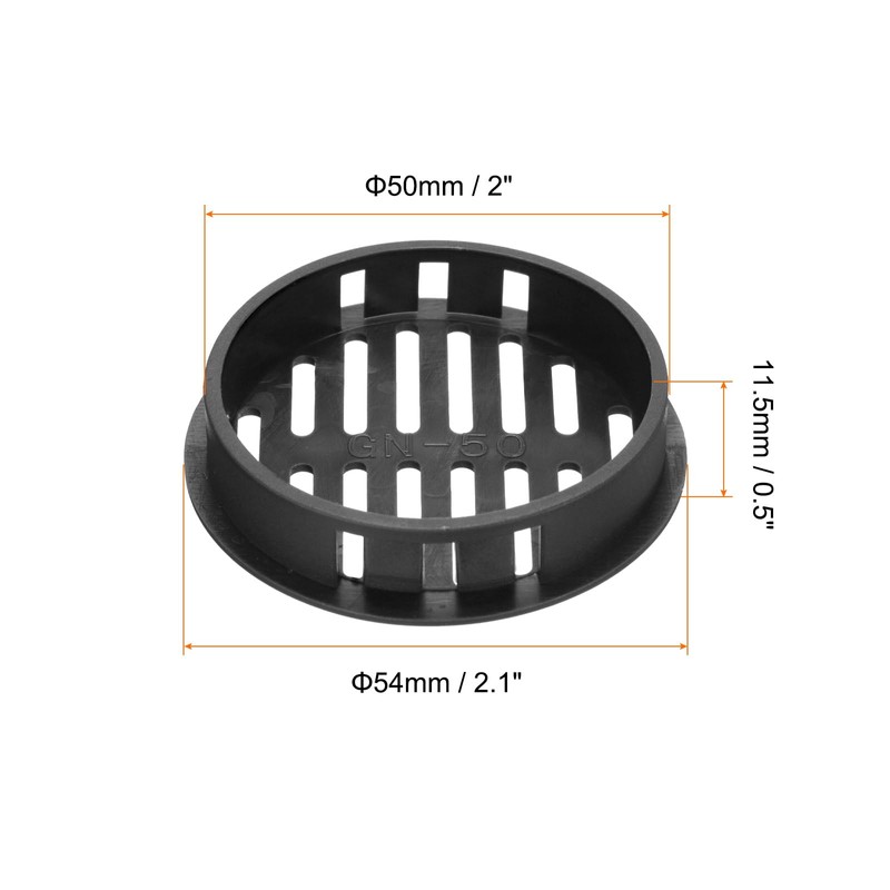 sourcing map 40Pcs 50mm/2in Air Vents Circular Soffit Vents, Black