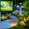 BEIDOULU Solar Lights Outdoor 2 Pack, Fiber Optic Flower Solar
