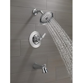 Delta Woodhurst 14 Series Bathtub and Shower Faucet Set, Chrome Shower Head and Handle Set, Valve Trim Kit, Chrome T14432 (Valve Not Included)