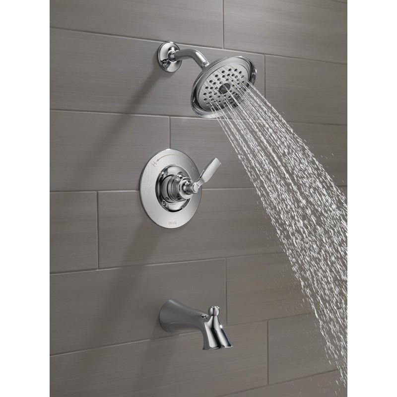 Delta Woodhurst 14 Series Bathtub and Shower Faucet Set, Chrome