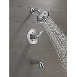 Delta Woodhurst 14 Series Bathtub and Shower Faucet Set, Chrome Shower Head and Handle Set, Valve Trim Kit, Chrome T14432 (Valve Not Included)