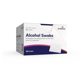 embecta™ 326895 Alcohol Wipes, 70% Isopropyl Alcohol, Pack of 1200