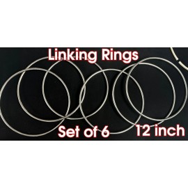 Linking Rings MAGNETIC Close 6 Set 12 Inch Aluminum Connect Smooth Magic Trick