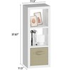 Bookshelf with Storage Bin, 3-Cube Storage Organizer, Modern Wood Open