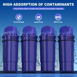 Water Filter Replacement for PUR Pitchers & Dispensers, CRF-950Z, PPF900Z, PPF951K, 4-in-1 Filter System, Reduce Chlorine, PFOA and PFOS, Odor, 4 Pack,by NUTTUTO