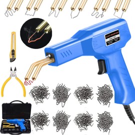Plastic Welding Machine Car Bumper Repair Kit, Hot Staple Gun Plastic Welder & 3 Types Staples: Flat, Outside Corner, Inside Corner