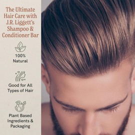 J.R.LIGGETT’S Solid Shampoo and Conditioner Bar Set with Wooden Shelf - Original Formula Shampoo Bar 3.5oz & Conditioner Bar 1.75oz - All Natural, Plant-Based Ingredients for Manageable Hair -USA Made