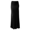 URBAN K Womens Basic Foldable High Waist Maxi Skirt Black