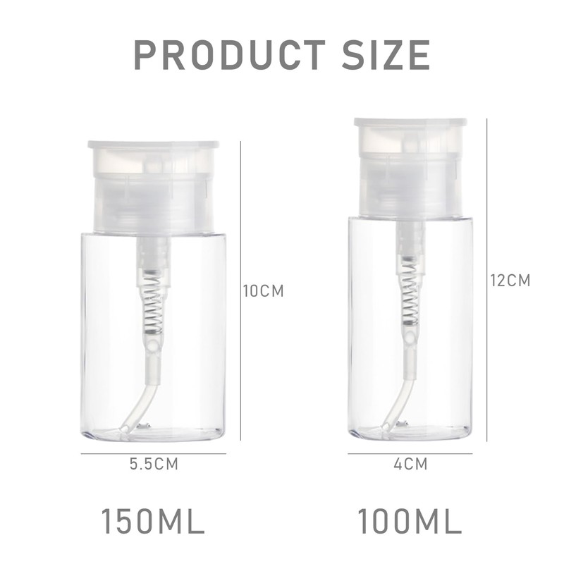 KVBUCC 4 Pieces 100ML/150ML Squeeze Bottles, Transparent Press Dispensing Bottles