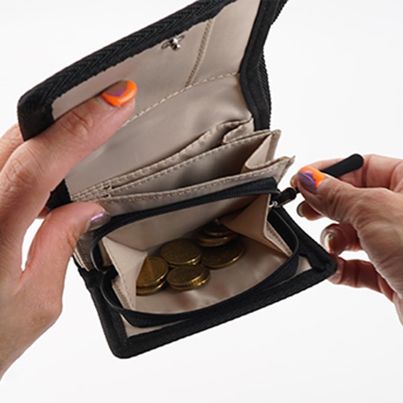 Ocean Pacific Men's Bifold Wallet with D-ring Zipper, Colorful, blue,