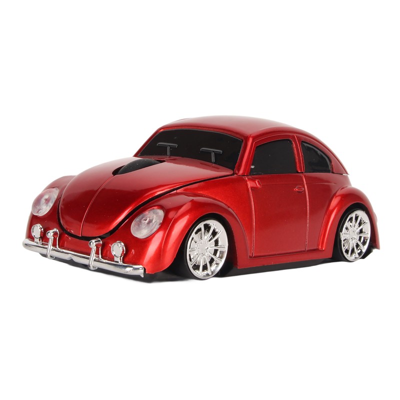 Wireless Mouse Red Sports Car Style 2.4GHz USB Receiver 1600DPI