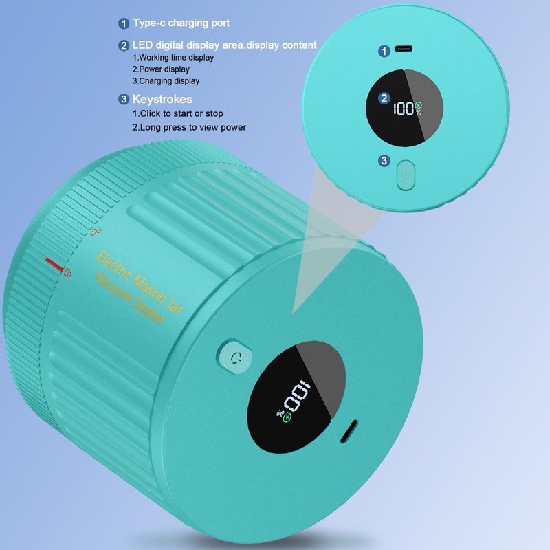 LOVE MOMENT Electric Mason Jar Vacuum Sealer Kit for Wide