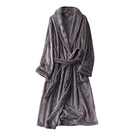 Yume Pajamas Men's Women's Gown, Fleece Blanket, Hotel, Winter, Brushed, Nightwear, Warm, Fluffy Bath, Robe Loungewear, Autumn and Winter, Unisex, Matching Pair, gray