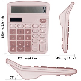 Newaner Calculator, Desktop Calculator with 12-Digit Large LCD Display, Mini Calculator Standard Function for Office, Home and School, Table Calculator with Large Buttons, Pink