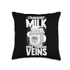 Strawberry Milk Shake Korean Vegan Japanese Drink Throw Pillow