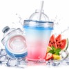 2-in-1 Silicone Ice Ball Cup, Collapsible Ice Cube Cup with