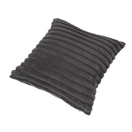 OHS Faux Fur Ribbed Cushion Covers Charcoal Grey, Sofa Cushions Throw Pillows Sofa Bedroom Living Room Cuddle Cushion Lounger Covers for Cushion Inserts, Pack of 4