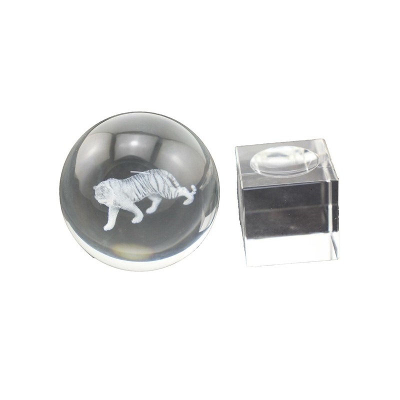 Speed Mao Beautiful Crystal Glass Crystal Ball Tiger Base 2.0