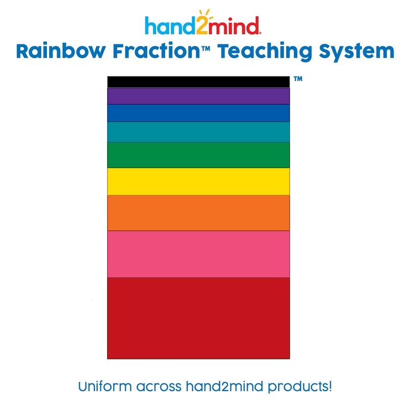 hand2mind Plastic Rainbow Blank Fraction Tiles, Montessori Math Materials for