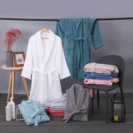 Couple hotel shower gown microfiber bath towel pajamas indoor unisex Sleep Gown M/Pink