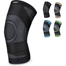 Knee Sleeve, knee Support for women and men with Removable Adjustable Straps, Premium Knee Compression Sleeve and Knee Brace for Arthritis Pain, Running, Cross Training