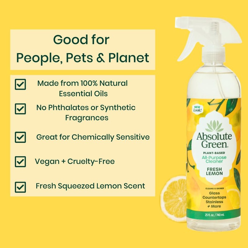 Absolute Green All Purpose Cleaner Spray, Non-Toxic, Kitchen, Bath, Countertop,