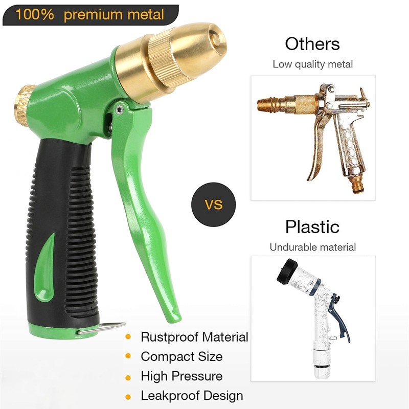 STYDDI Heavy Duty All Metal Adjustable Garden Hose Nozzle, Heavyweight