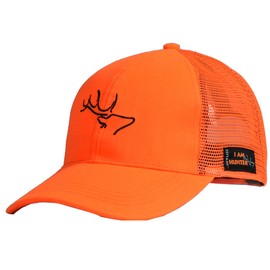 EDTREK Performance Hunting Hat Fishing Cap - Oversized XXL Big Head's Camo and Blaze Orange Hat (Blaze Orange, One Size)