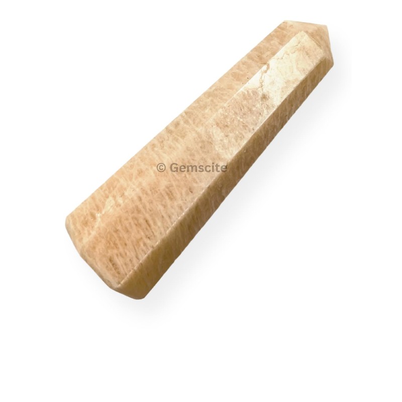 WholesaleGemShop 3 Inch (70 mm) Gemstones Cream Moonstone Obelisk Tower