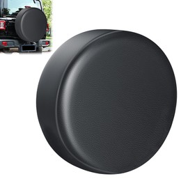Amooca Spare Tire Cover Thickening PVC Leather Automotive Wheel Cover Universal Fit for SUV Truck Camper Trailer RV JP FJ Waterproof Sun Rain Snow Tire Protector Black 24-26 inch