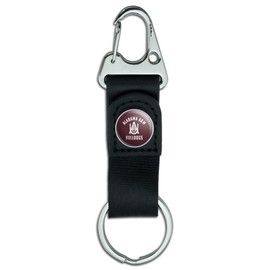 Alabama A&M University Bulldogs Logo Keychain with Leather Fabric Belt Clip-On Carabiner