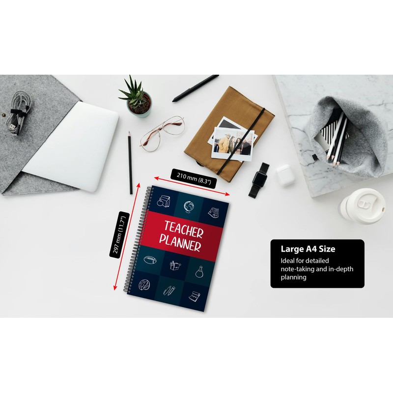 Undated UK Teacher Planner - A4, Primary/Secondary School, 7 Subjects/Periods