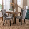 Modern Grey Velvet Tufted Solid Wood Set of 2 Dining