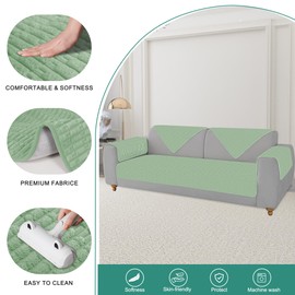 Foxdecor Couch Covers for Sofa, Chaise Cover Sofa Seat Covers, Anti-Slip Dog Mat Pet Pad Blanket for Chair Recliner Bed Furniture Protector, (Sage Green 40x50inch)