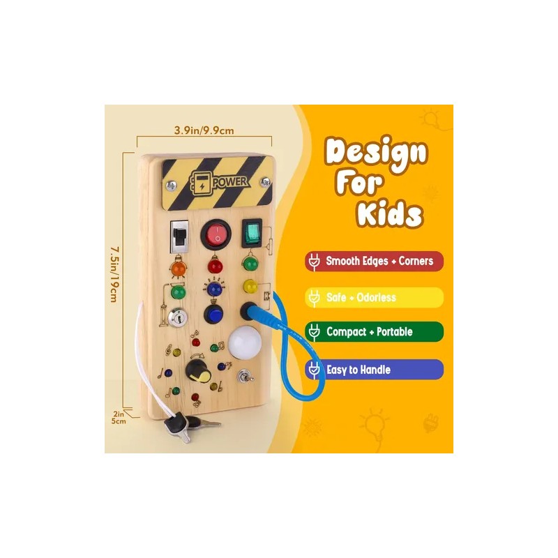 Tabla De Actividades Montessori Con 8 Luces Led Interactivas
