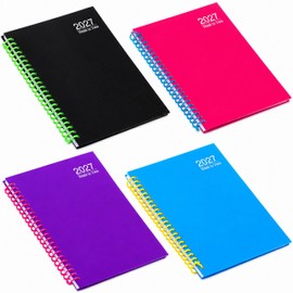 Evelay 2027 A5 Week to View Diary, Hardback Planner, Plastic Spiral Bound, Full Year Calendar (Black)