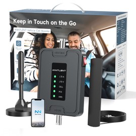 Cell Phone Signal Booster for Car, Truck and SUV | Boosts Signal for All U.S. Carriers on Band 2, 4, 5, 12, 13 and 17 | Supports Multiple Users and Devices | Easy to Setup | FCC Approved