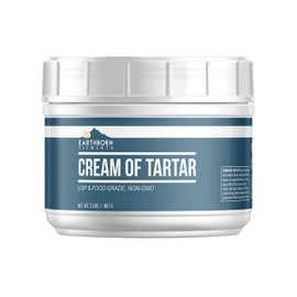 Cream of Tartar (2 lb) Mess-Free Resealable Tub, Highest Purity, Baking Additive, Non-GMO, Gluten-Free, Natural, DIY Bath Bombs by Earthborn Elements