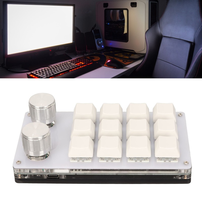 Mini 12 Key Keypad with 2 Knob Blue Switch DIY