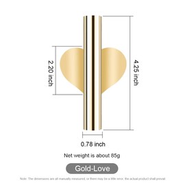 2 pcs Wall Flower Vase Tube Metal Flower Vase, Wall-Mounted Flower Tube for Flower Display,Modern Dried Flower Holder Wall Decoration for Porch Home Office Included Adhesive Material (Gold-Love)