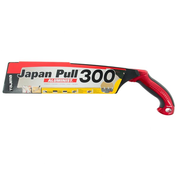 Tajima JPR300A Japanese Pull Saw for Precise Rapid Wood Cuts, Black/Silver, 300mm