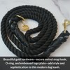 DJANGO 5FT Cotton Rope Dog Leashes - Black Dog Rope