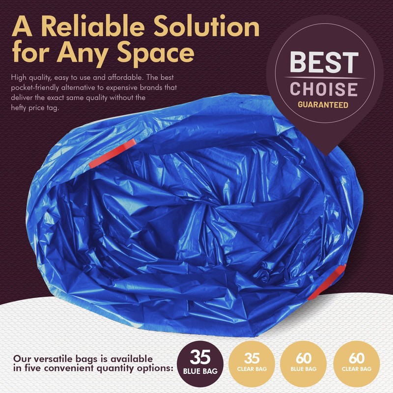 PAMI Recycling Tall 13-Gallon Kitchen Drawstring Trash Bags- Extra-Strong Plastic
