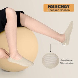 Falechay Trainer Socks, 8 Pairs, No Show Invisible Socks, Unisex, Black / White / Grey / Skin Colour, Sizes EU 35–38, 39–42, 43–46