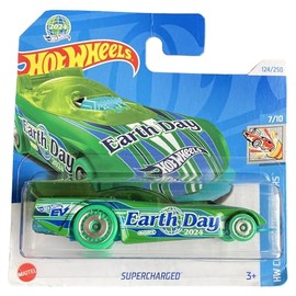 Hot Wheels - Supercharged - HW Celebration Racers 7/10 - HTB00 - Short Card - Earth Day - Green - Mattel 2024 - 1:64