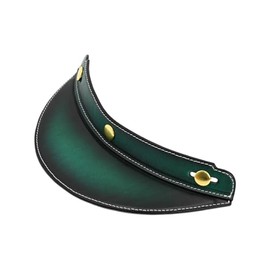 Marushin Industrial Vintage Leather Visor for Helmets, Aged Green, One Size Fits Most