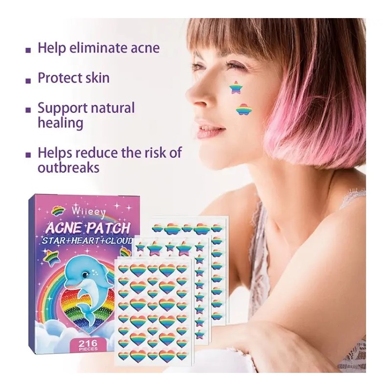 Wiieey Patch Acne Parches Hidrocoloide Facial 216 Pzs