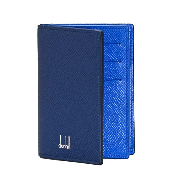 Dunhill DU18F2470CA410 Men's Card Case, Business Card Holder, Cadogan, Blue,