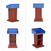 Wood Podium,Wooden Lectern Stand,Pulpit with Wooden Double-Layer Heavy Base,Spacious Storage,Mic